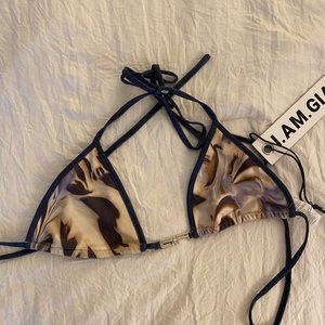 I.AM.GIA animal denim print bikini top